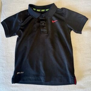 Nike Kids Polo Shirt in Black with Red Accents